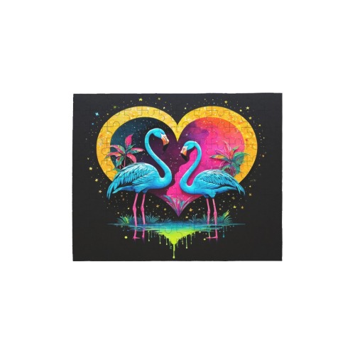 Neon Flamingo Heart