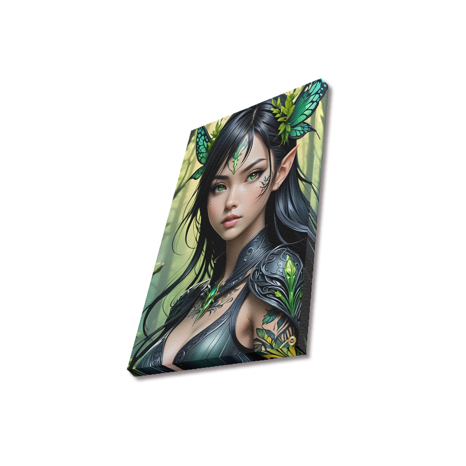 FOREST FAIRY - GREEN #1 Upgraded Canvas Print 12"x18"