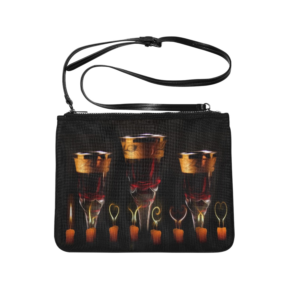 Candles Wine Ritual Slim Clutch Bag (Model 1668)