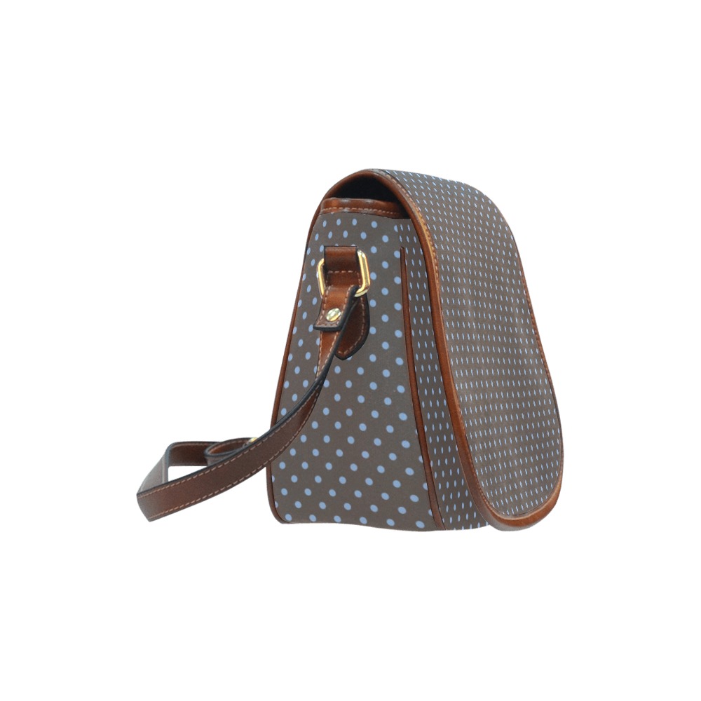 Chocolate Brown with Blue Dots Saddle Bag/Large (Model 1649)