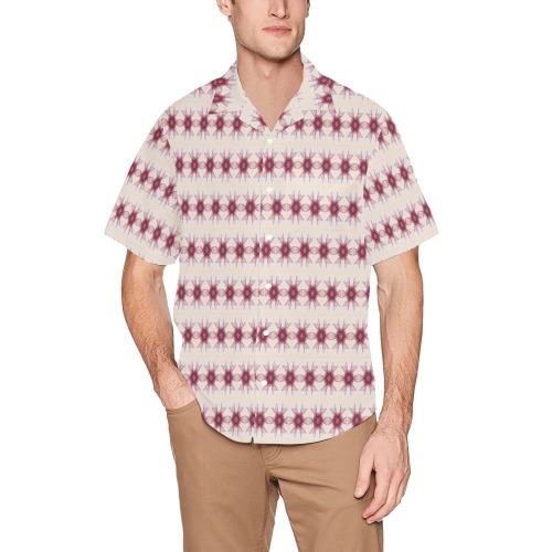 stars flowers Hawaiian Shirt with Chest Pocket (Model T58)