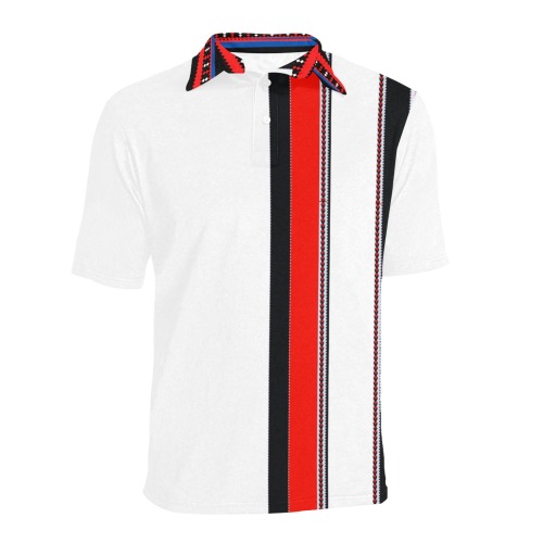 Igorot Pattern White Polo Men's All Over Print Polo Shirt (Model T55)