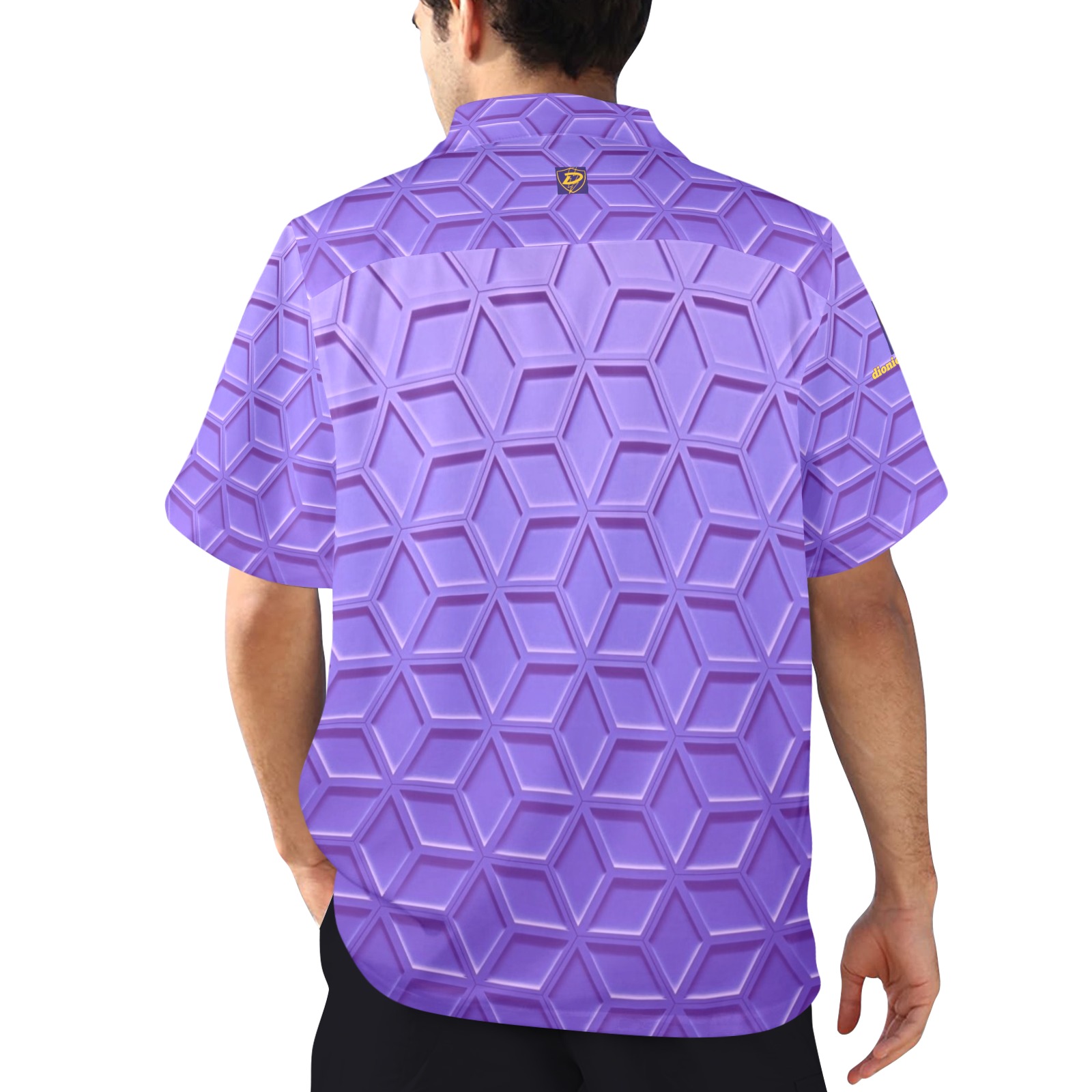 DIONIO Clothing - Mens'  Lavender Geometric Casual Dress Shirt Men's All Over Print Hawaiian Shirt-New (Model T58)