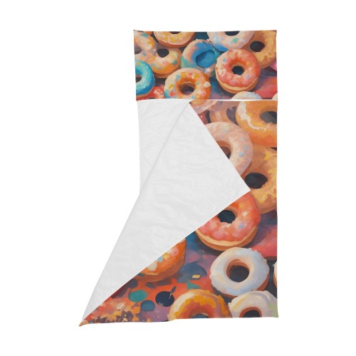 Colorful pattern of fresh donuts. Sweet dessert. Kids' Sleeping Bag