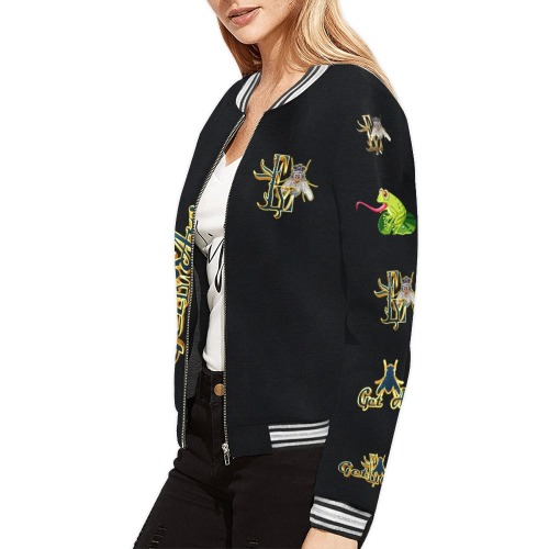 Fly Baby Collectable Fly All Over Print Bomber Jacket for Women (Model H21)