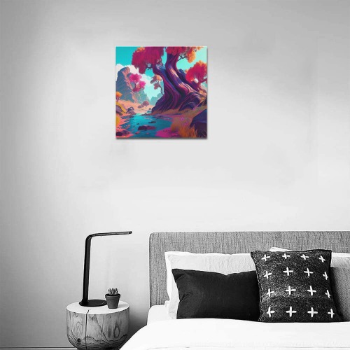 psychedelic landscape 16 Upgraded Canvas Print 16"x16"
