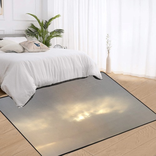 Cloud Collection Area Rug with Black Binding 7'x5'