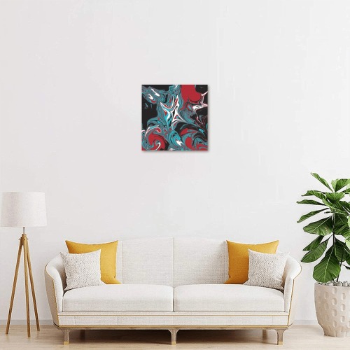 Dark Wave of Colors Upgraded Canvas Print 12"x12"
