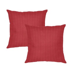 red repeating pattern Linen Zippered Pillowcase 18"x18"(One Side&Pack of 2)