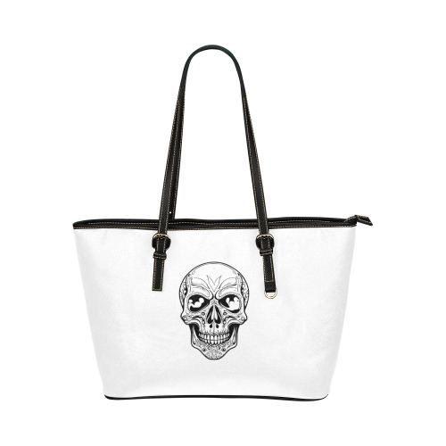 skull Leather Tote Bag/Large (Model 1651)