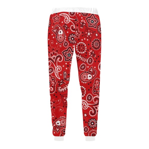 Red Gang Pants on White Men's All Over Print Sweatpants (Model L11)