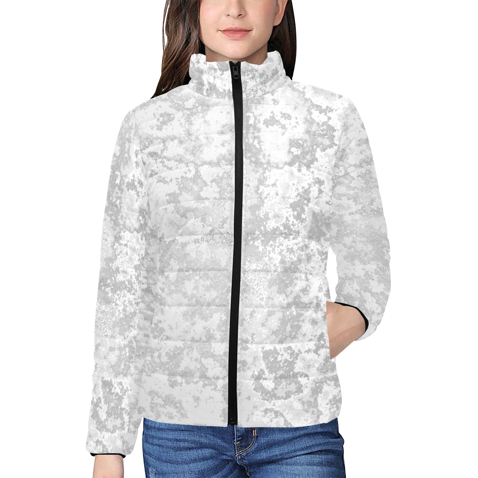Padded jacket #1 Women's Stand Collar Padded Jacket (Model H41)