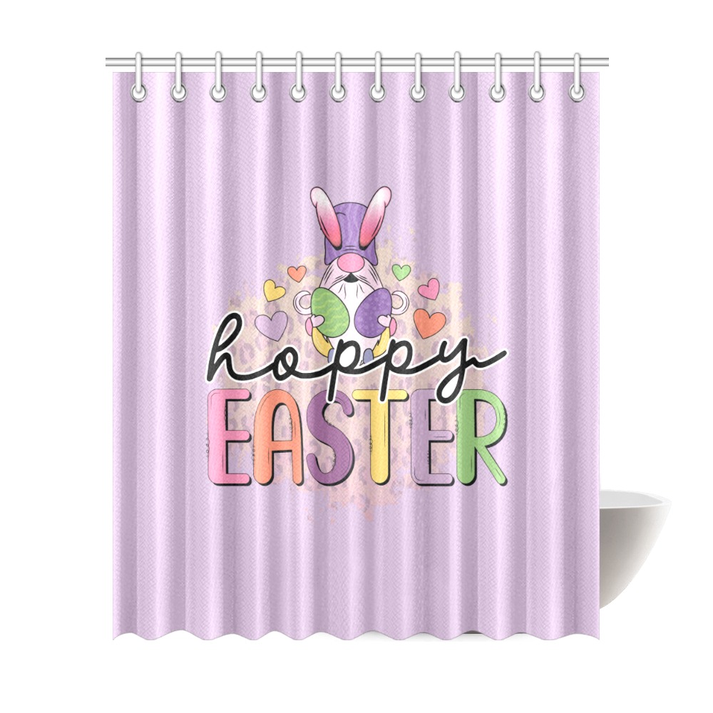 Hoppy Easter Gnome Shower Curtain 72"x84"