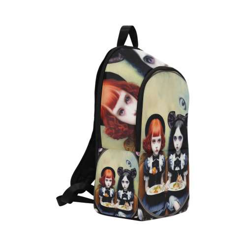 cute adorable gothic girls eating 8 Fabric Backpack for Adult (Model 1659)