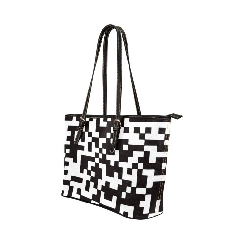 BTC QR Leather Tote Bag/Small (Model 1651)