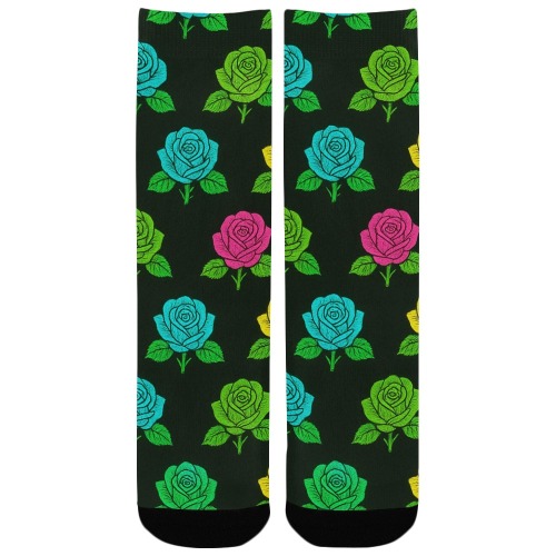 Neon Rose Grid Pattern