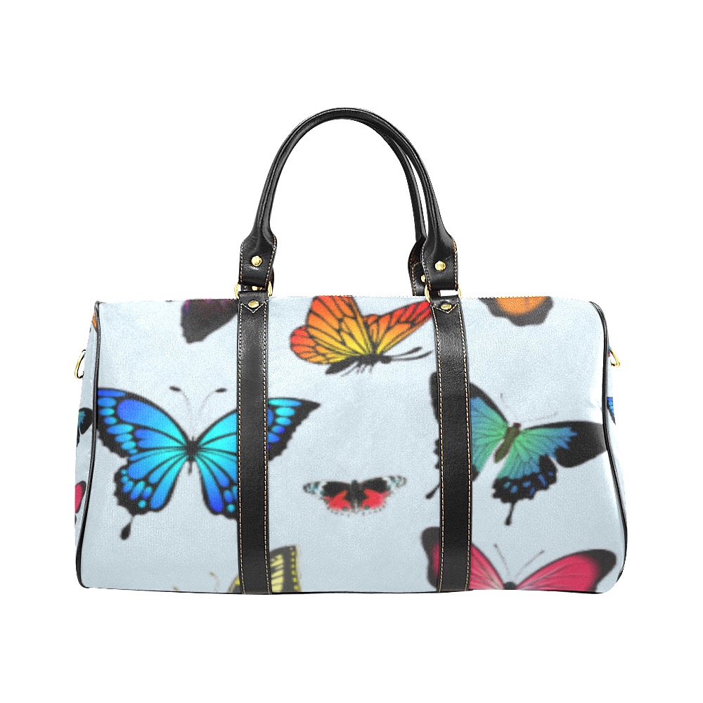 Butterflies travel bag (Light Blue) New Waterproof Travel Bag/Small (Model 1639)