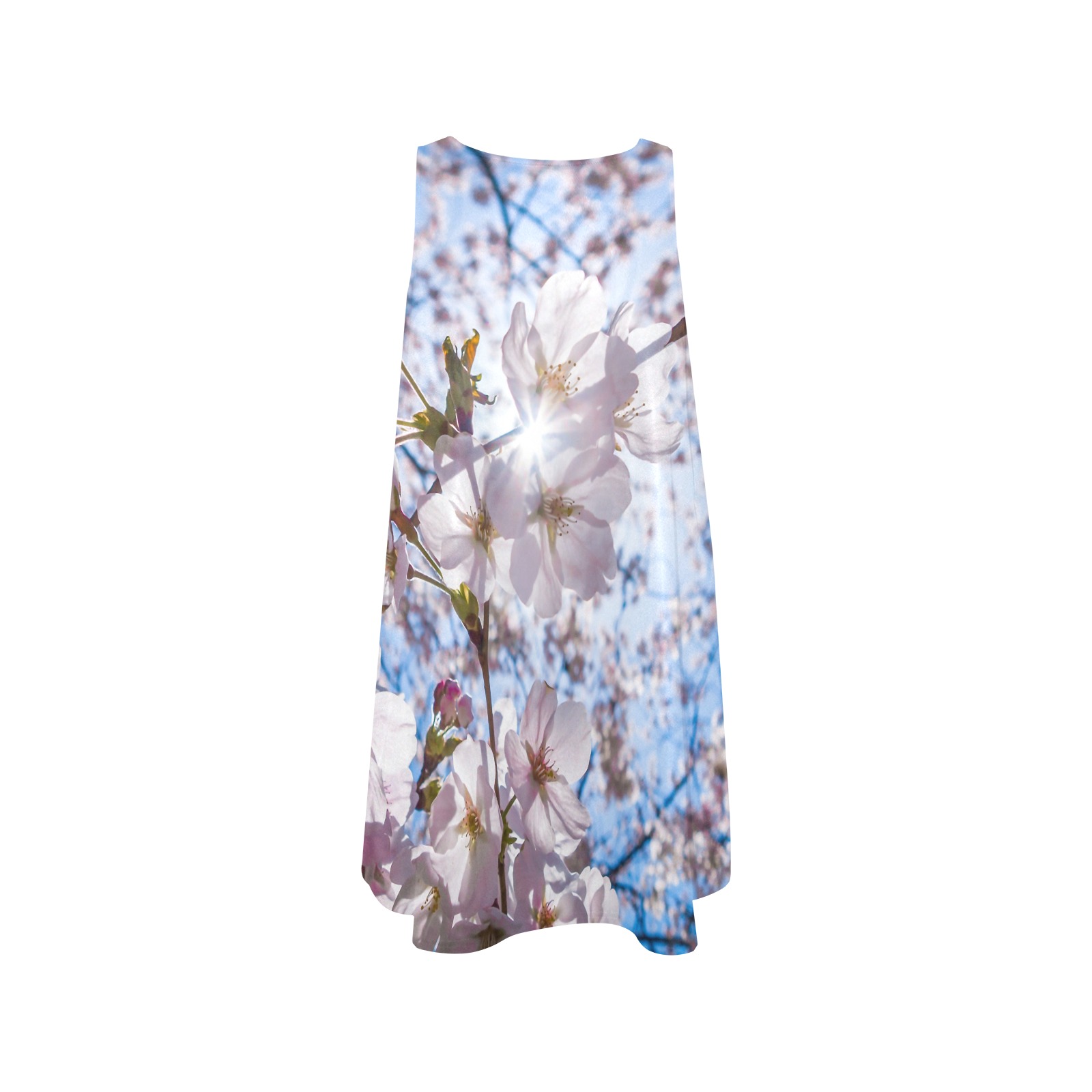 Japanese Cherry Blossom Festival With A View Of Th Sleeveless A-Line Pocket Dress (Model D57)