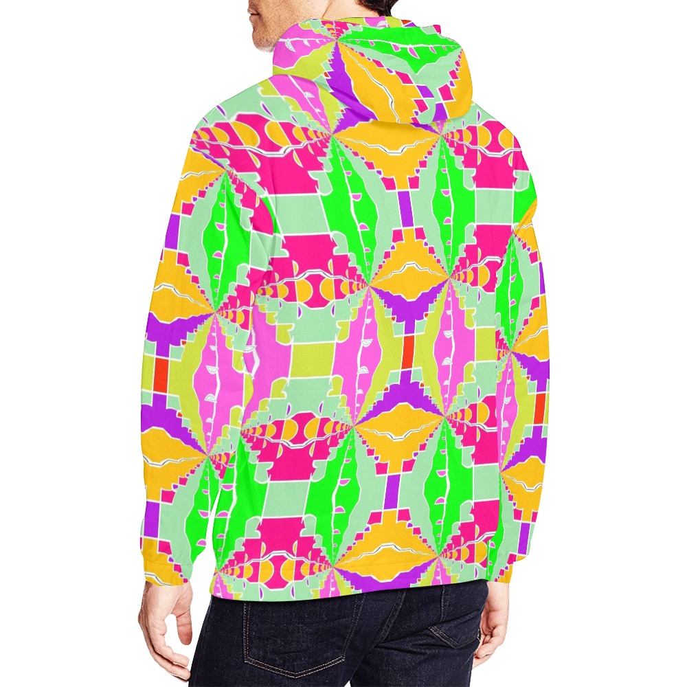 Fractoberry Bright Colors 005MH All Over Print Hoodie for Men (USA Size) (Model H13)