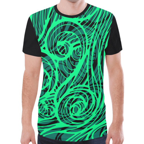 Graffiti Green New All Over Print T-shirt for Men (Model T45)