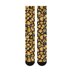 Yellow flower garden 37G Over-The-Calf Socks
