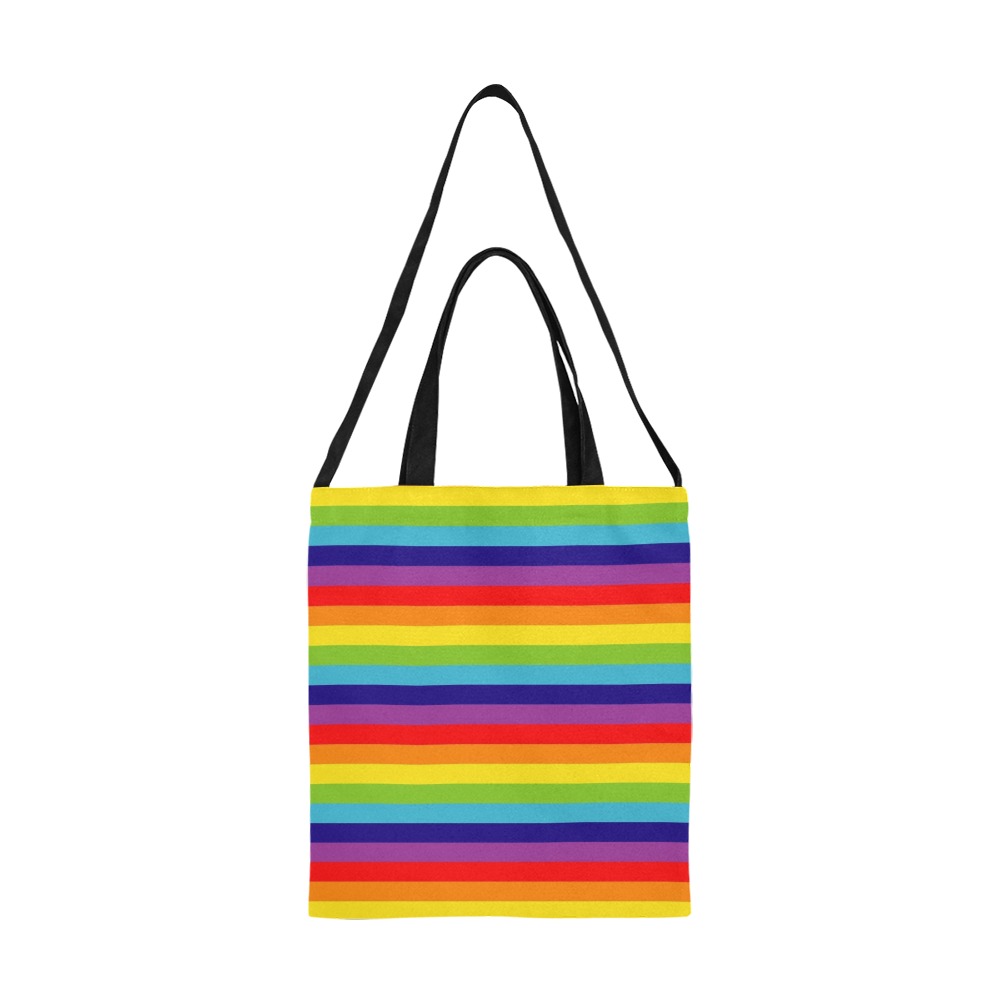 Rainbow Stripes All Over Print Canvas Tote Bag/Medium (Model 1698)