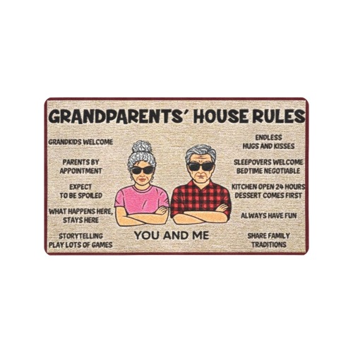 Papa and Nana's house rules Doormat 30"x18"