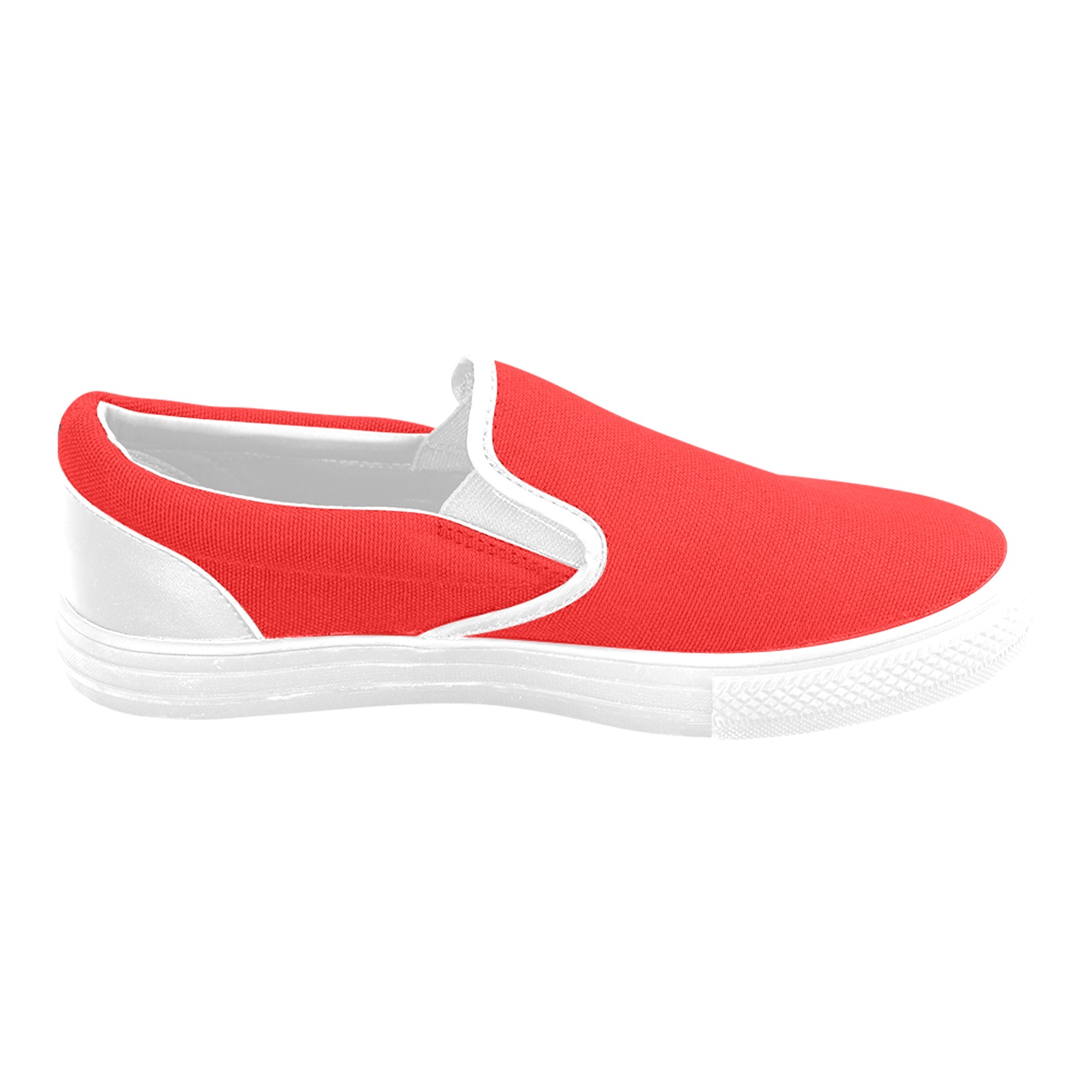 Merry Christmas Red Solid Color Women's Unusual Slip-on Canvas Shoes (Model 019)