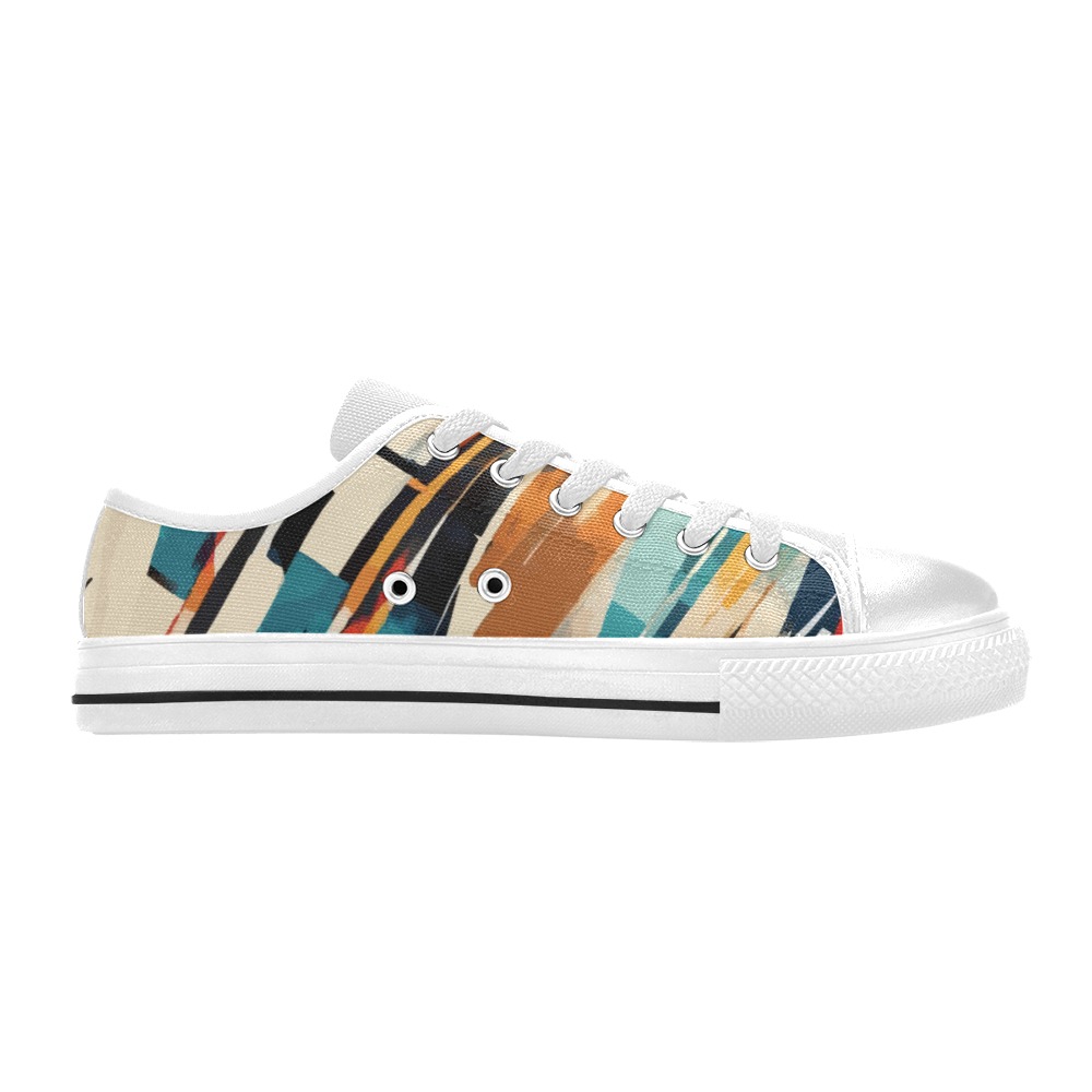 Classy abstract art of shapeless forms and colors Women's Classic Canvas Shoes (Model 018)
