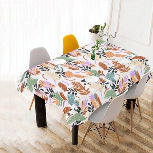 ABS Modern colorful jungle Cotton Linen Tablecloth 60" x 90"