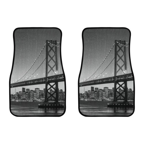 San Francisco Skyline And Bay Bridge At Sunset Front Car Floor Mat (2pcs)