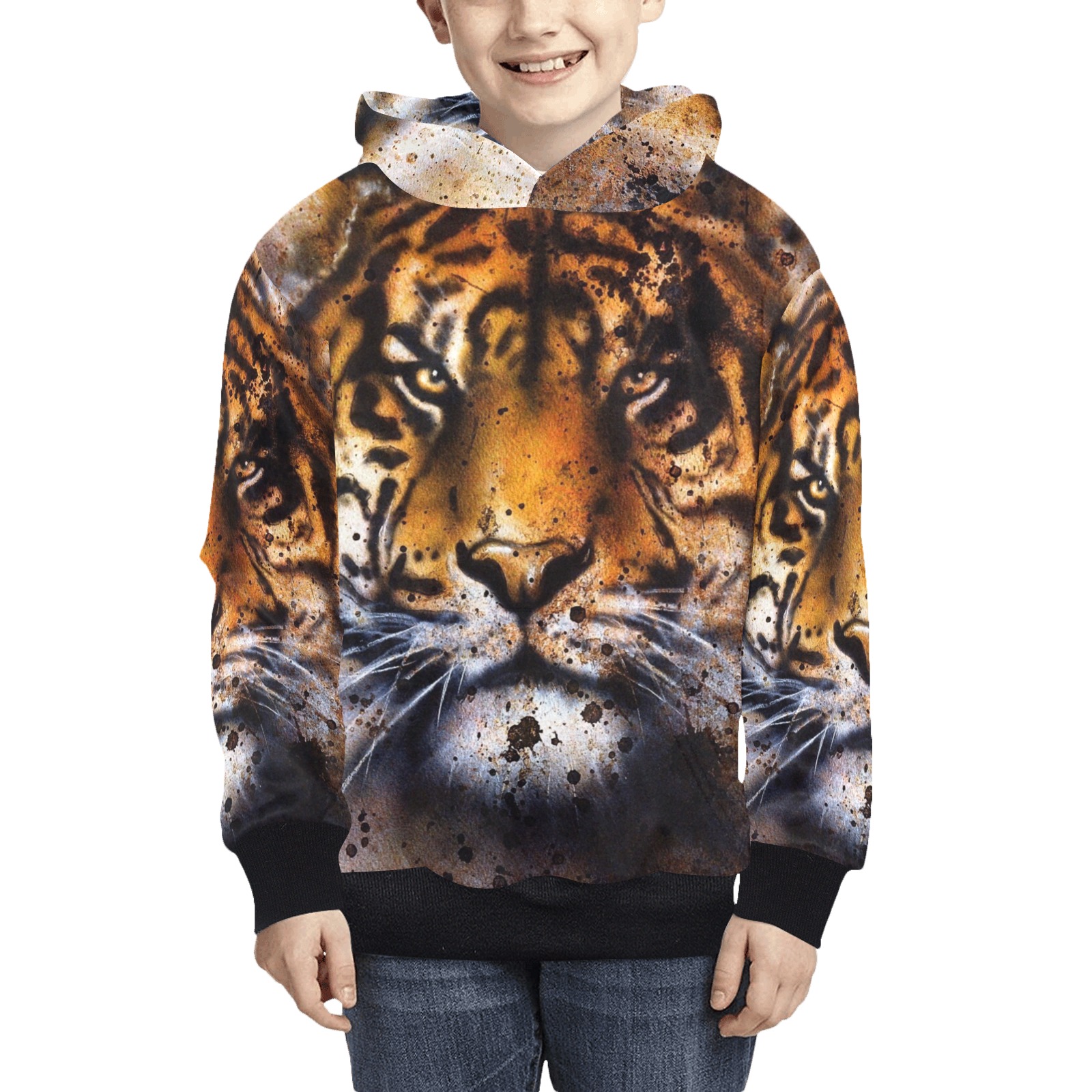 Colorful Tiger kids hoodie Kids' All Over Print Hoodie (Model H38)