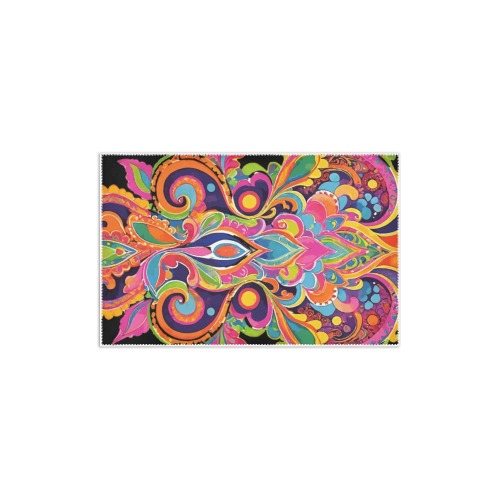 Abstract Retro Hippie Paisley Floral Area Rug 2'7"x 1'8‘’