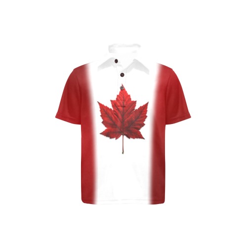 Girls Canada Flag Team Golf Shirts Big Girls' All Over Print Polo Shirt (Model T55)
