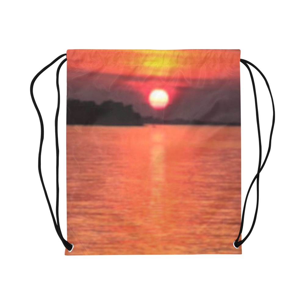 Lady Pink Sunset Collection Large Drawstring Bag Model 1604 (Twin Sides)  16.5"(W) * 19.3"(H)