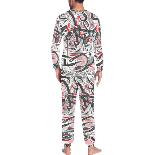Model 2 Men's All Over Print Pajama Set with Custom Cuff
