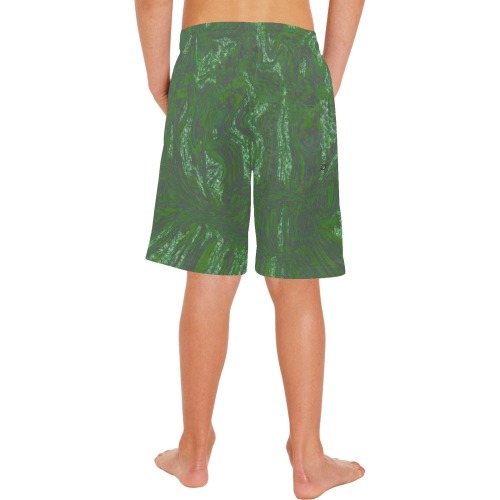 ocean storms green Boys' Casual Beach Shorts (Model L52)