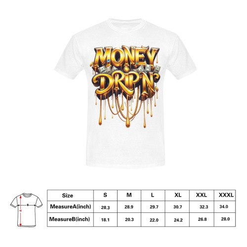 Gold Money Drip'n - All Over Print T-Shirt for Men (USA Size) (Model T40)