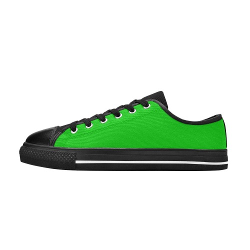 Merry Christmas Green Solid Color Women's Classic Canvas Shoes (Model 018)