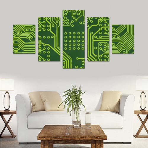 Computer Age (Circuit Board) 9 Canvas Print Sets B (No Frame)