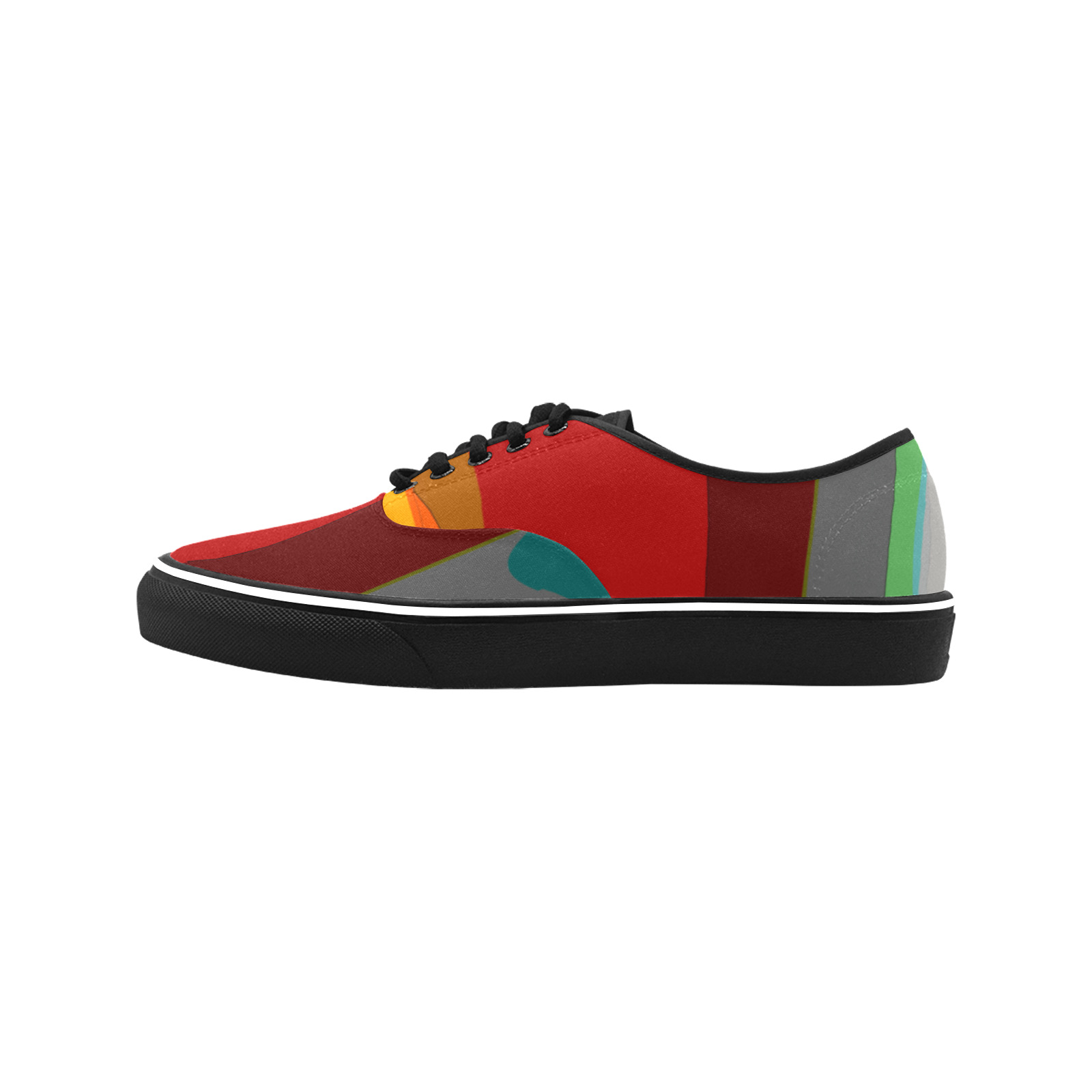 Colorful Abstract 118 Classic Women's Canvas Low Top Shoes (Model E001-4)