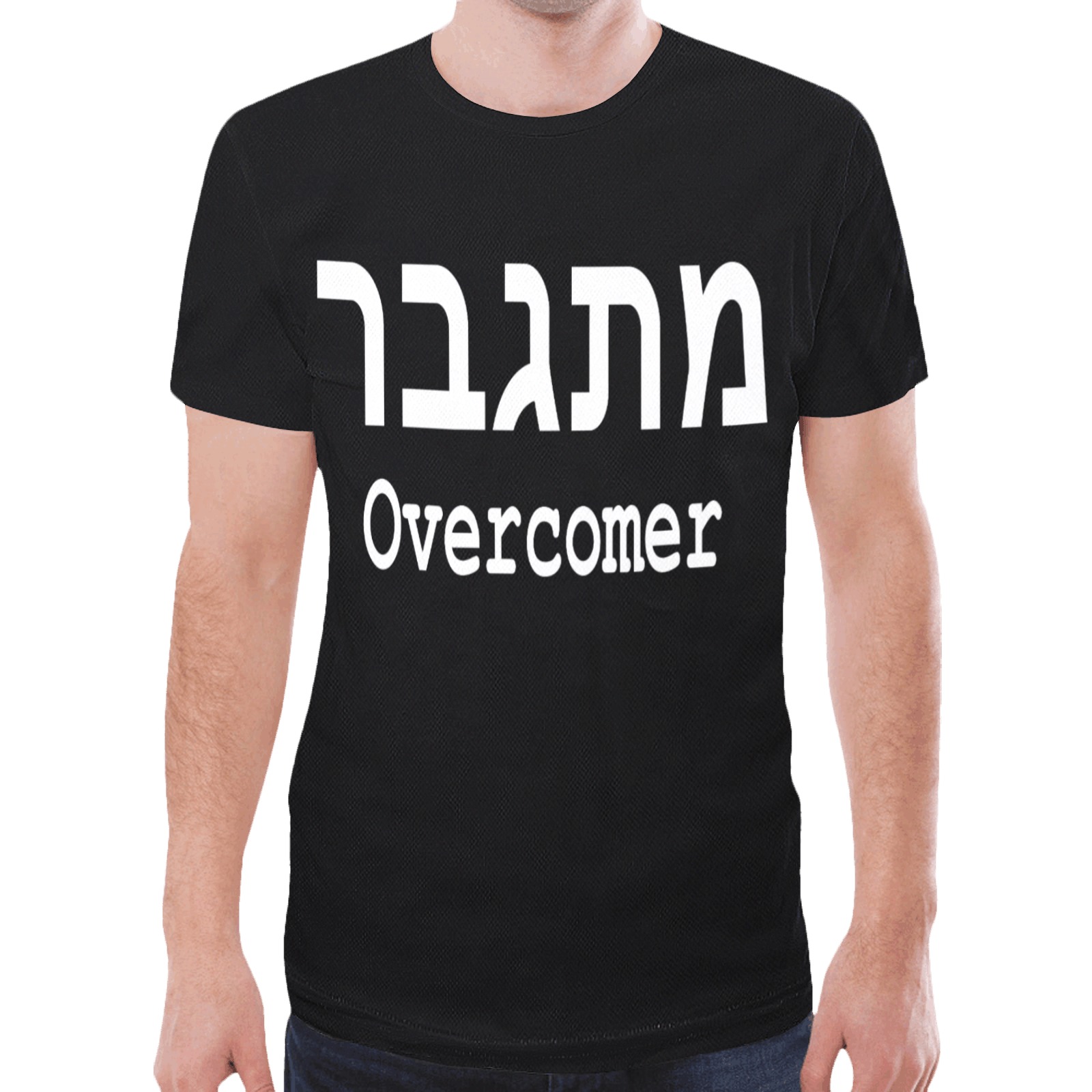 Overcomer Tee Men Blk New All Over Print T-shirt for Men (Model T45)