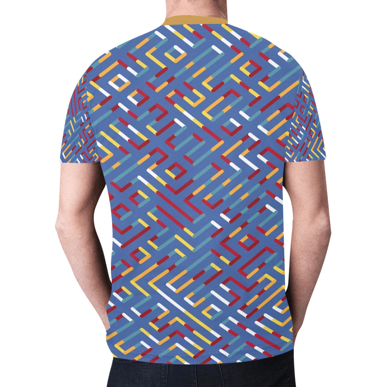 Blue Red Yellow Maze New All Over Print T-shirt for Men (Model T45)