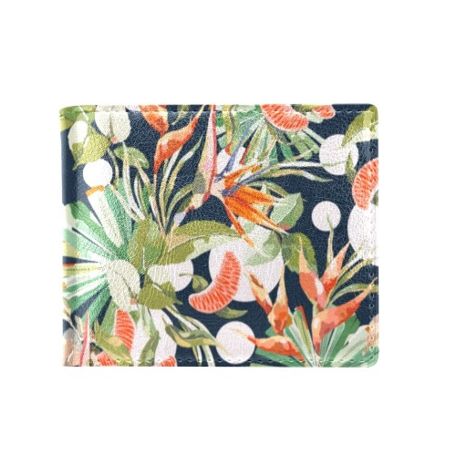 Dark modern paint tropical paradise Bifold Wallet with Coin Pocket (Model 1706)