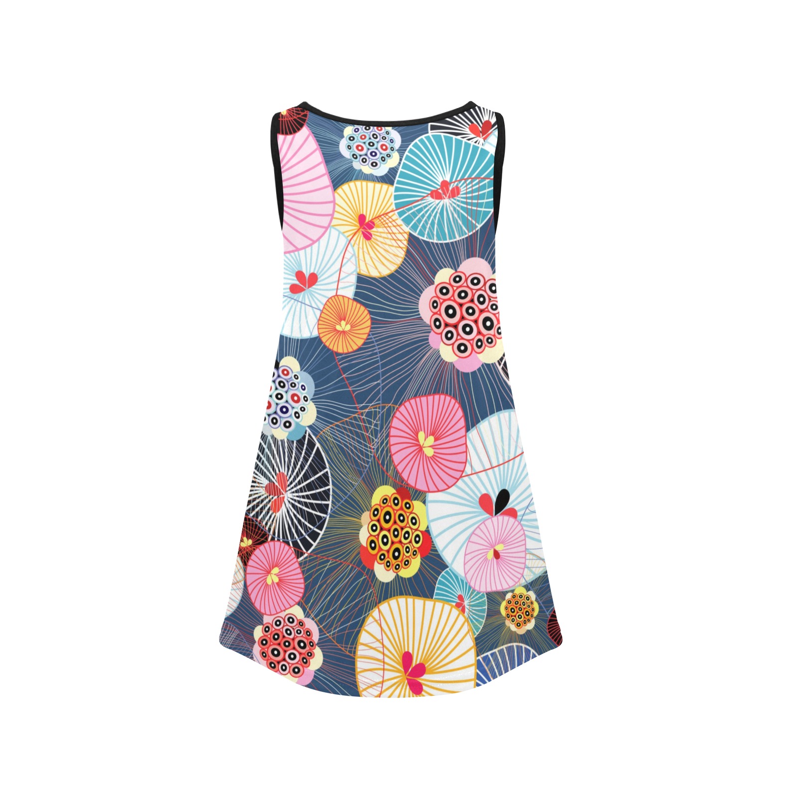 beautiful colorful abstract pattern Girls' Sleeveless Dress (Model D58)