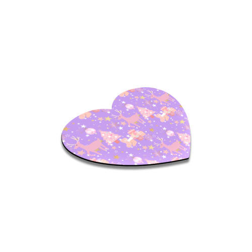 Pink and Purple and Gold Christmas Design Heart Coaster