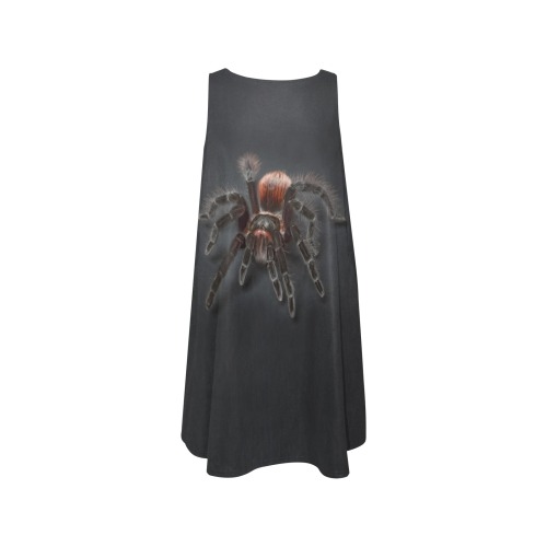 Tarantel - Tarantula Spider Painting Sleeveless A-Line Pocket Dress (Model D57)