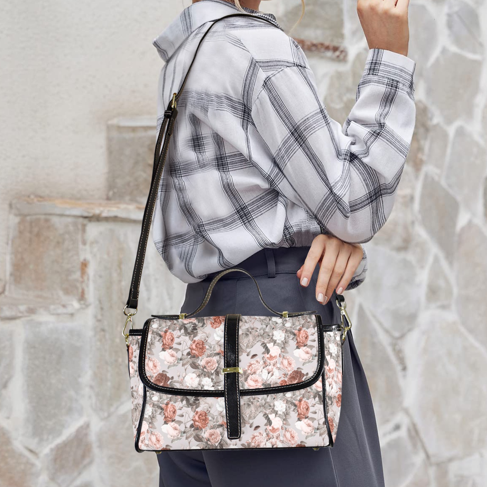 Blossom Multi-Function Satchel-Black (Model 1740)