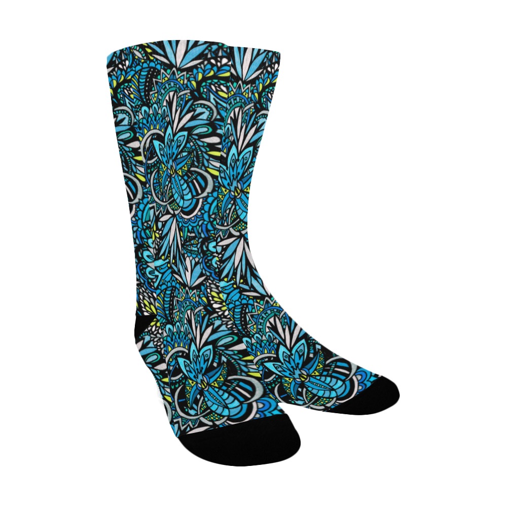 Cerulean Swirls Women's Custom Socks