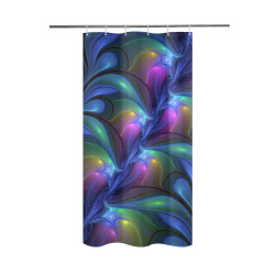 Colorful Luminous Abstract Blue Pink Green Fractal Shower Curtain 36"x72"